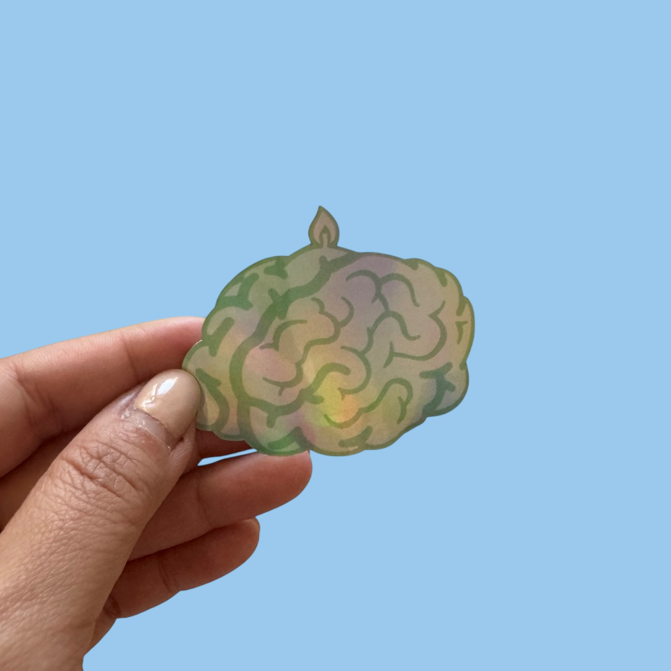 brain candle sticker