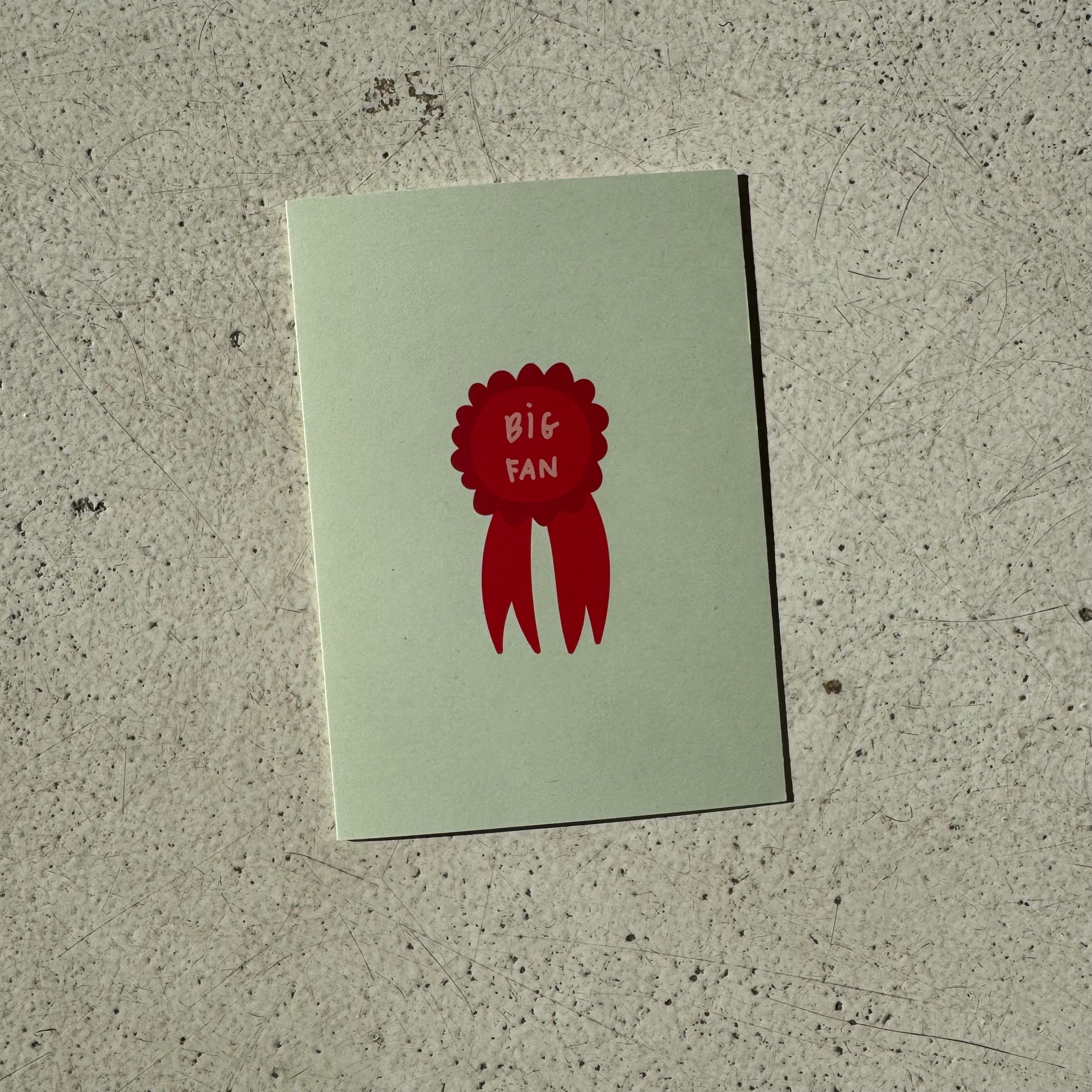 big fan ribbon card